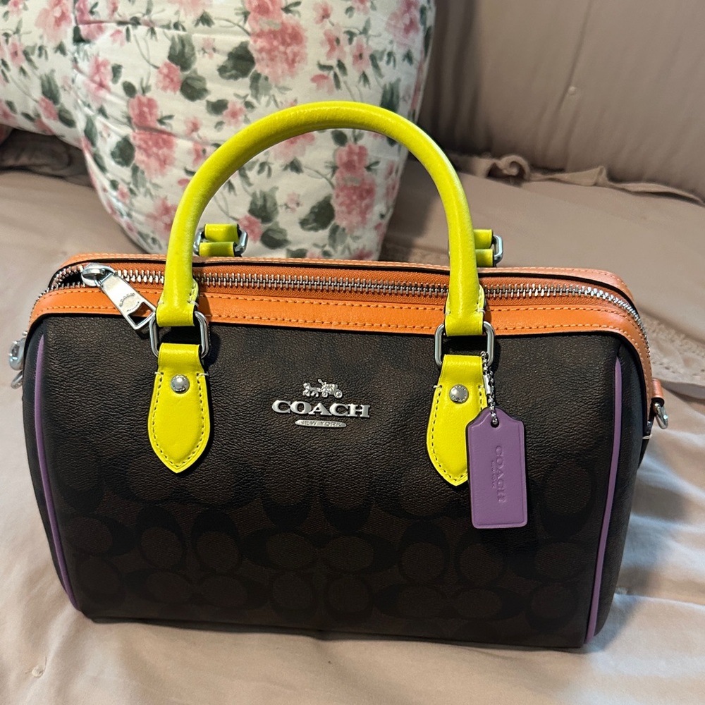 Coach Brown Multicolor Satchel